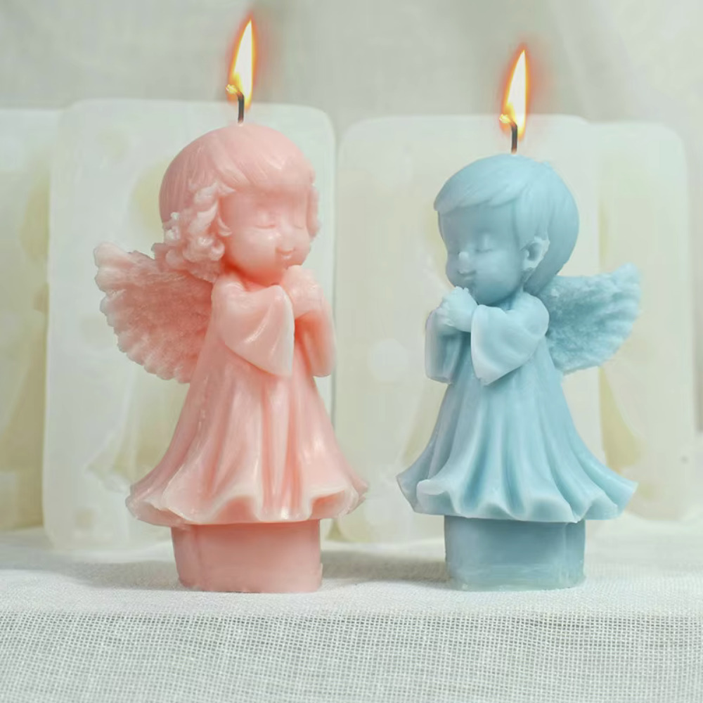 Candle Making For Kids - Geflügelter Engel Silikon Kerzenform DIY Junge