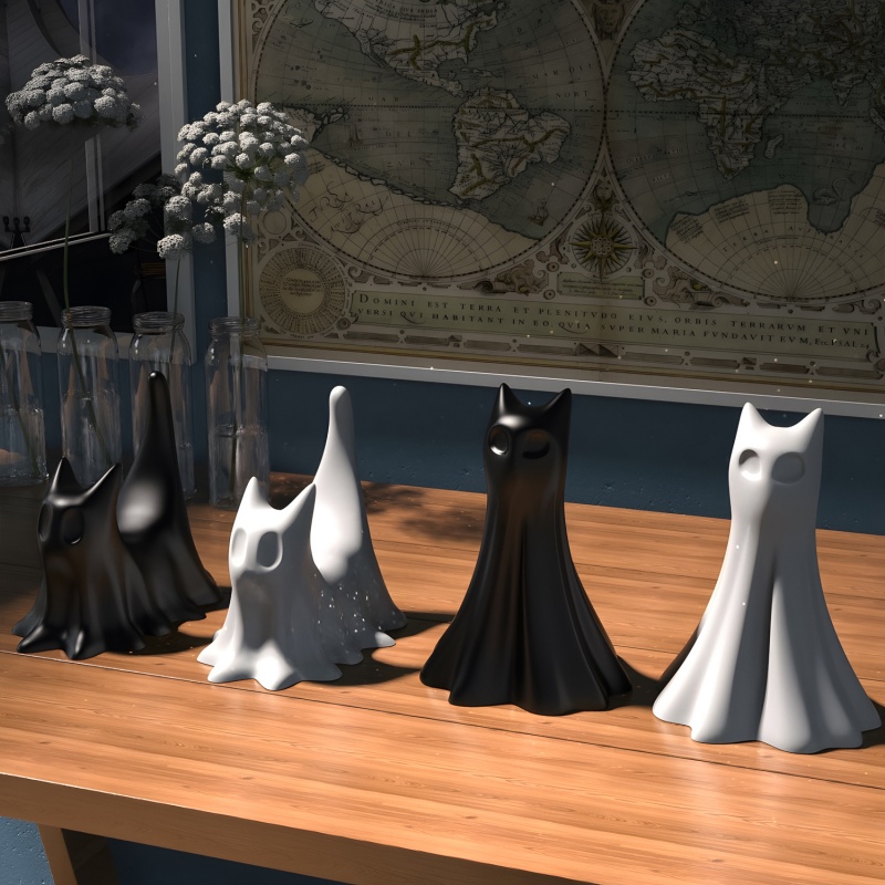 Geisterkatze Halloween Desktop – Candle Making Factory Bewertung und Preis