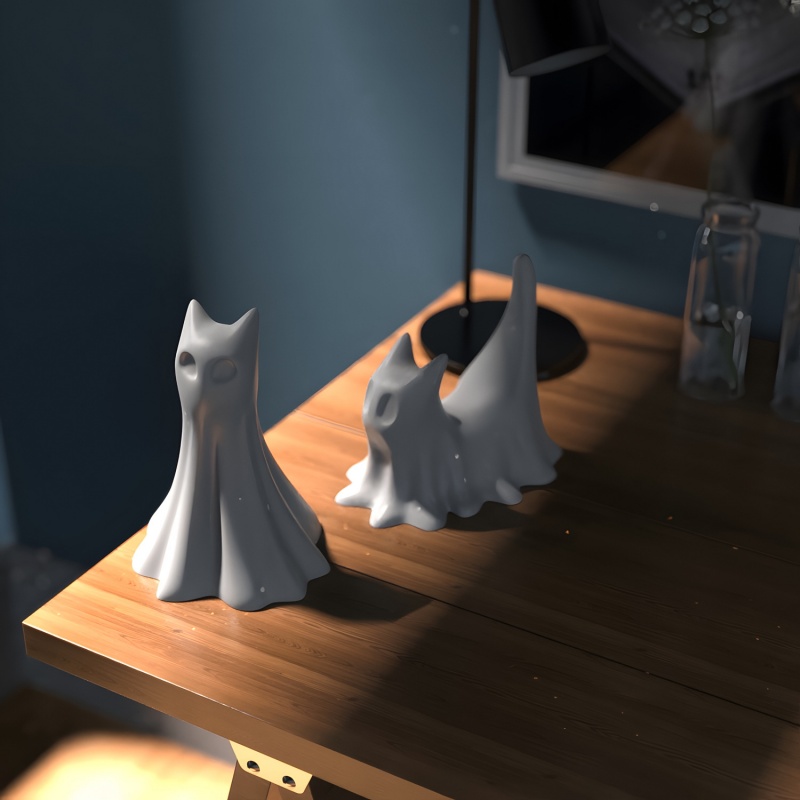Geisterkatze Halloween Desktop – Candle Making Factory Bewertung und Preis