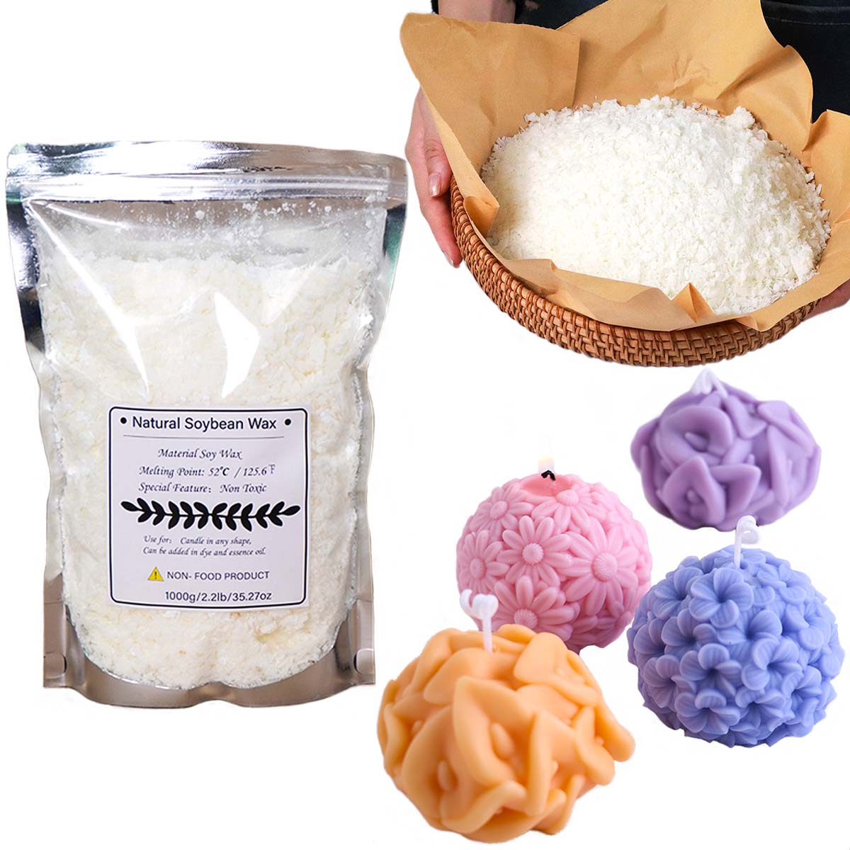 100/250/500/1000g natürliche S – Candle Making Kit Bewertung und Preis
